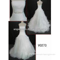 wholesale price pleats bodice and beautiful ruffle skirt guangdong latest designer wedding dress
